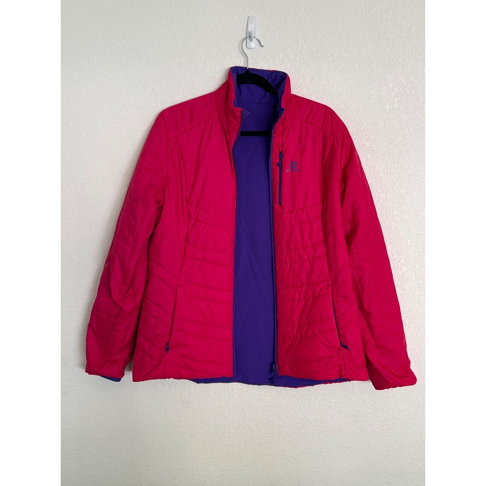Salomon Reversible Primaloft Puffer Jacket Pink Purple Womens M/L